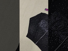 เสื้อฮู้ดมีซิปโอเวอร์ไซส์ประดับพลอยระยิบระยับหรูหราแบบสั่งทำพิเศษ ฟอกสีวินเทจแนวสตรีทแวร์