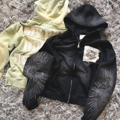 ซื้อ ชายแอนติ-ปิลลิ่ง ฝรั่งเศสเทอร์รี่ กล่องขนาดใหญ่ Hoodie กับปริ้วรอยขีดความทุกข์ online manufacture
