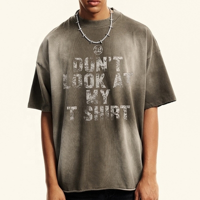 ซื้อ 320Gsm ล้างกรด เสื้อยืดขนาดใหญ่ เสื้อยืดผ้าใบ เสื้อยืดหนัก เสื้อยืดวินเทจ แสงแดด เสื้อถนน online manufacture