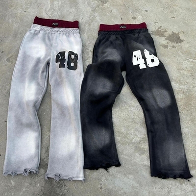 ซื้อ ชายที่กําหนดเอง เสื้อผ้าถนน ผู้ป่วย ล้างกรด กางเกงเหงื่อขยาย ผู้ชาย กระเป๋ากระเป๋าสวมกางเกงเหงื่อขาสอง online manufacture