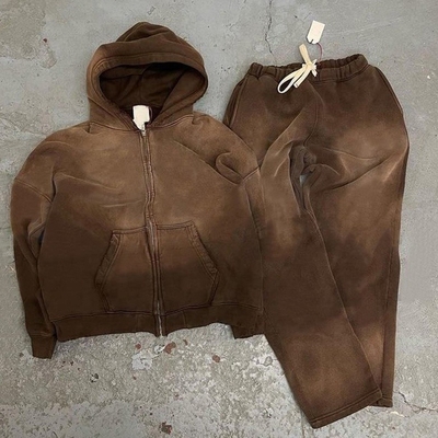 ซื้อ สไตล์ผู้ชายผ้าใบยางเข็มขัด ผังแดด ผ่อนคลาย Hoodie และ Sweatpants ชุดสําหรับการวิ่ง online manufacture