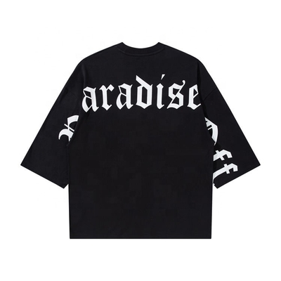 ซื้อ เสื้อกันเอง ขนาดใหญ่ สามสี่เหลี่ยม Boxy Fit Drop Shoulder กับ Gothic Letter Print online manufacture
