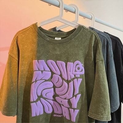 ซื้อ โบ๊กซี่ฟิต วินเทจ แซด วอชช์ วิตกกังวล ขนาดใหญ่ ลงไหล่ เสื้อยืด S-5XL หรือ Custom online manufacture
