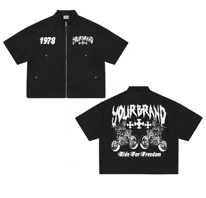 ซื้อ ล็อกโก้ตามสั่ง จีพ์สกรีน ซิปอัพ ตัดตู้เสื้อยืดในผ้าผ้า 100% สําหรับสตรีทวอเรอร์ online manufacture