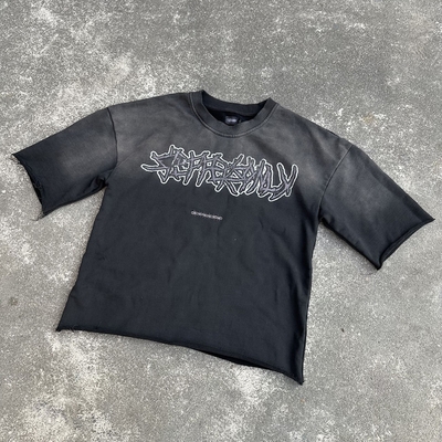 ซื้อ 300Gsm แฟรนช์ เทอร์รี่ เสื้อ T-Shirt หนัก เสื้อ T-Shirt แสงแดด ลดสี ล้างกรด เสื้อ T-Shirt ผัดกรอบ ผู้ชาย online manufacture