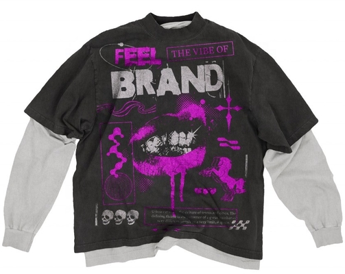 ซื้อ O-Neck Collar T-Shirt ลายยาวสองชั้น สําหรับ Unisex ผู้ป่วย online manufacture