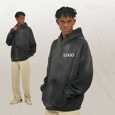 ซื้อ Custom Mens 360 Gsm แฟรนช์ เทอร์รี่ ขนาดใหญ่ Hoodie ขาวพร้อมการสนับสนุนการออกแบบกราฟฟิก online manufacture