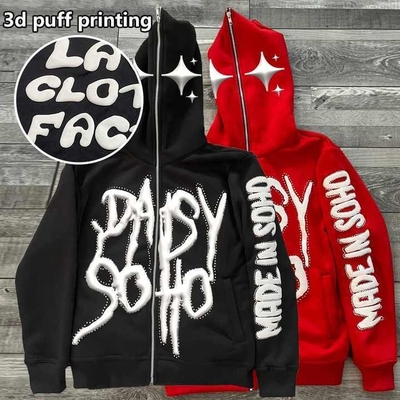 ซื้อ ชายพับพิมพ์zip up hoodie หน้าเต็ม Rhinestone 3d พับพิมพ์สําหรับสไตล์ Streetwear online manufacture