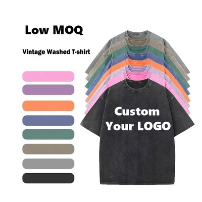 ซื้อ แบบแบบแบบแบบแบบหรือแบบที่กําหนดเอง ชุดเสื้อยืดผู้ชาย ล้างกรด รองรับวินเทจ โลโก้ที่กําหนดเอง online manufacture