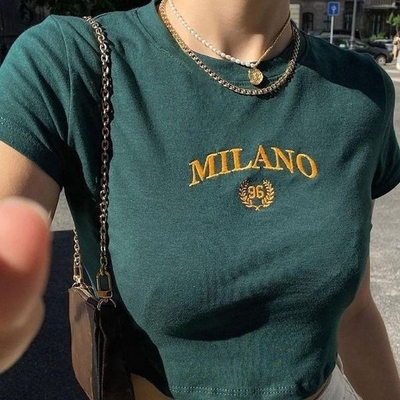 ซื้อ 2024 Custom Embroidery Letter Logo Crop Top Baby Tees ผู้หญิง Y2k เสื้อขัด online manufacture