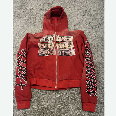 ซื้อ วินเทจ สะดุดแดด ลดสี ล้างกรด สกรีน พิมพ์ Hoodies ด้วยผ้าผ้า online manufacture