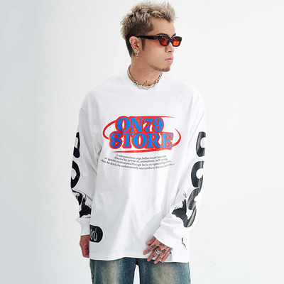ซื้อ เสื้อยืดแขนยาว 100% ผ้าใบ 230 กรัม หัวหิน Letter Graphic สําหรับผู้ชาย online manufacture
