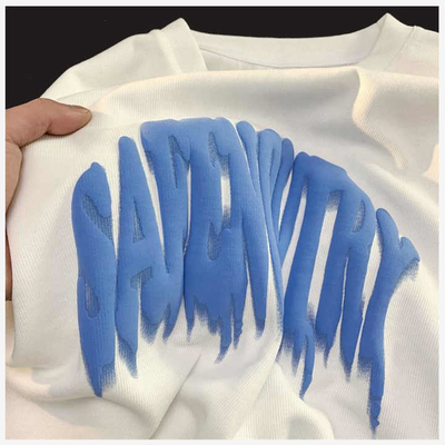 ซื้อ โลโก้ที่กําหนดเอง 3D Foam Puff Print กราฟฟิก เสื้อ T ใน Supima ผ้าปูนสําหรับสตรีทวอเดอร์ผู้ชาย online manufacture