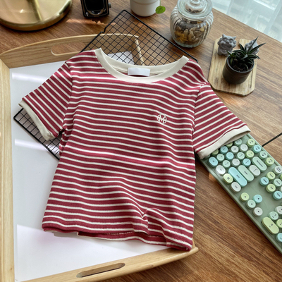 ซื้อ เสื้อยืดสั้นแบบเอลาสติกสําหรับสาวๆในยุค Y2k online manufacture