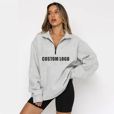 ซื้อ ฤดูกาลหนาว ผู้หญิงแขนยาว ซิปขึ้น Hoodies ผู้หญิงครึ่ง ซิปขึ้น การออกแบบพิมพ์ online manufacture