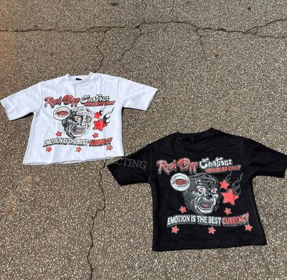 ซื้อ 1000 Custom Cotton Round Neck Hip Hop กราฟฟิก เสื้อยืด Y2k 3d Print Acid Wash ขนาดใหญ่ เสื้อยืดทรงกระดูก online manufacture
