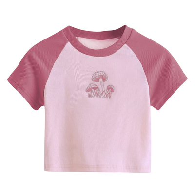 ซื้อ ปรับแต่งรูปแบบ ชนิด เสื้อยืดแขนสั้น ผู้หญิง พิมพ์ชมพู เห็ดเซ็กซี่ Casual online manufacture