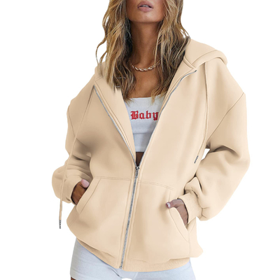 ซื้อ ล้มต้องมีธรรมเนียม ผู้หญิงขนาดใหญ่ ซีปขึ้น hoodie เสื้อสวีท สายดึง ซีปขึ้น online manufacture