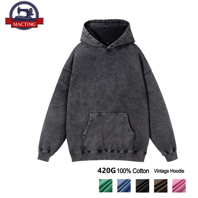 ซื้อ เสื้อฮูดีวินเทจสําหรับผู้ชาย ล้างกรด เสื้อฮูดีแขนปกติ เสื้อฮูดีผ้าปู online manufacture