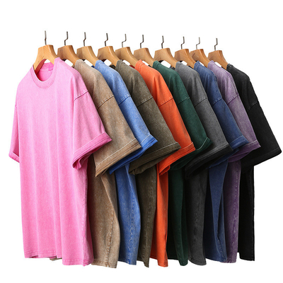 ซื้อ ล้าง เสื้อ T ผ้าใบสีขาว วินเทจ ผู้ชาย ล้างกรด เสื้อ T ผู้หญิง online manufacture
