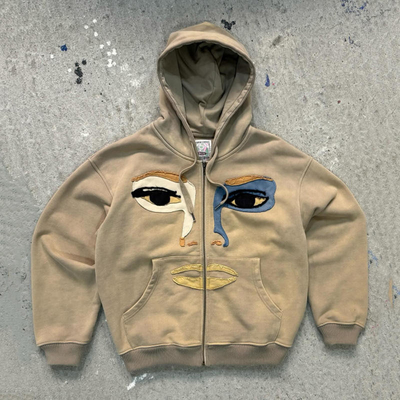 ซื้อ Custom หนาหนัก 100% แป้งกรด ล้างฝรั่งเศส เทอร์รี่ทุกข์ Patch การทํางาน แต่งงาน Zip Up Hoodies ผู้ชาย online manufacture