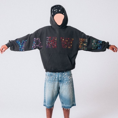 ซื้อ เครื่องพัดพัดแบบ Custom Crystals หนัก Vintage Y2K เสื้อถนน เสื้อยืด Hoodie 500 Gsm แปรงเทอร์รี่ผู้ชาย เสื้อยืดหิน online manufacture