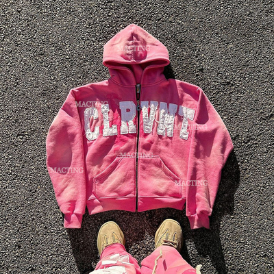 สตริทวอเรอร์ขนาดใหญ่ 500 กรัม ล้างด้วยกรด Hoodie สีเชนิล
