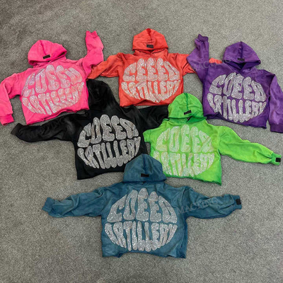 ชาย วินเทจ ขนาดใหญ่กรด ล้าง ซีปขึ้น หัวหินหินสั้น Hoodie customizable