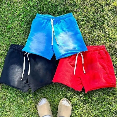 กางเกงสั้นยาว กางเกงสั้นน้ําหนักฝรั่งเศส เทอร์รี่ Custom Black Plus Size กางเกงสั้นเหงื่อ