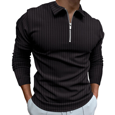 เสื้อโปโลสําหรับผู้ชาย ลักชัวร์ ครึ่งซิปขึ้นคอ