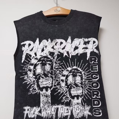 Terry Fabric Custom Hip Hop ขนาดใหญ่ ตัดหอมแหลมแหลมปลูก Tank Tops เสื้อเทียมสําหรับผู้ชาย
