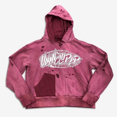 วินเทจ ซันเบด แดงใจ แดงใจ แดงกางเกง Hoodie สําหรับผู้ชายและผู้หญิงในสไตล์ Unisex