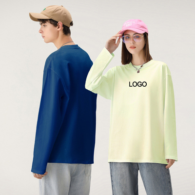 250 กรัม เสื้อยืดขนาดใหญ่แขนเต็ม ชาย ผ้าใบยาวยาว