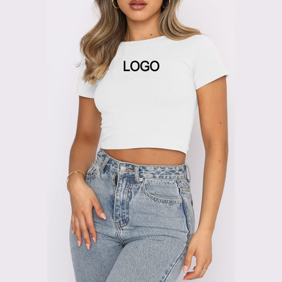 2023 Summer Baby Tee Y2k Crop Tops Tee Shirt เสื้อกลางบางเซ็กซี่ เสื้อกลางเปล่า สําหรับผู้หญิง ขนาด M