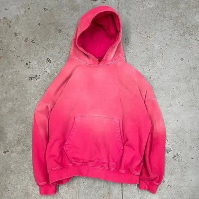 Custom ขนาดใหญ่ ตัดกรด ล้างแดด เสื้อกันลม Hoodie 500 Gsm ฝรั่งเศส เทอร์รี่ วินเทจ