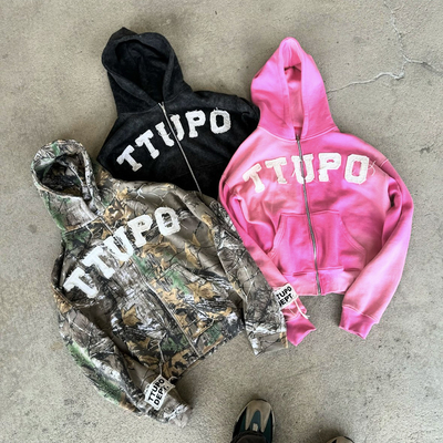 เสื้อฮูดีแบบzip up ชาย แบบวินเทจ