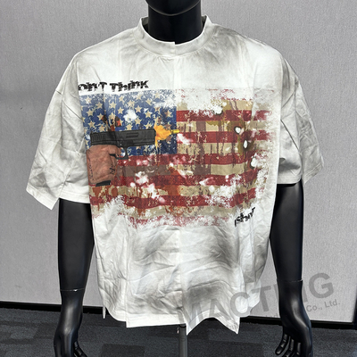 เสื้อผ้าถนนแบบกําหนดเอง แผ่นบล็อคสี ผูกตัวกระป๋อง เสื้อเสื้อผูกผูกผูกผูกผูกผูกผูกผูกผูกผูก
