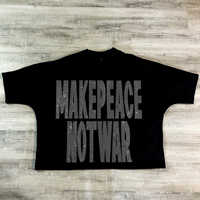ชาย 100% ผ้าใบ 300 กรัม เสื้อ T-Shirt กระดูกหนัก