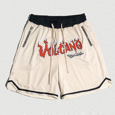 บาสเก็ตบอลฤดูร้อน โพลีเอสเตอร์ กีฬาออกกําลังกาย Sublimation Zipper Pocket ชุดสั้นชาย Mesh