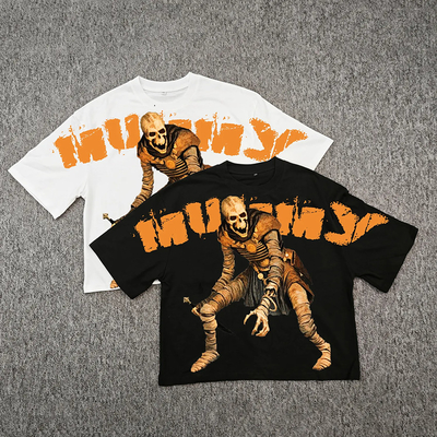 เสื้อผ้าถนนขนาดใหญ่ สําหรับผู้ชาย กล่องฮิปฮอป 250 GSM Drop Graphic