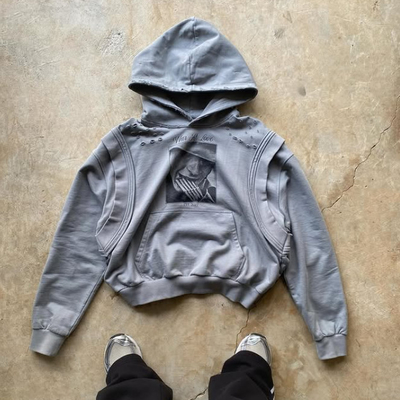 2025 ดีไซน์ใหม่ Vest Hoodie Custom Heavyweight 100% ผ้าใบ พิมพ์ วินเทจ ล้างเสื้อผ้าน้ําหนัก