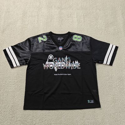 เสื้อรักบี้ครอปทรงเหลี่ยมตาข่ายคุณภาพสูงสำหรับผู้ชาย สกรีนโลโก้คริสตัลแบบกำหนดเอง สไตล์อเมริกันย้อนยุค